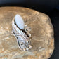 Navajo White Buffalo Turquoise Ring | Sterling Silver | Sz 9 | Authentic Native American Handmade | 12187