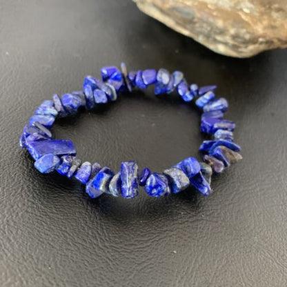 Native American Lapis Bead Bracelet | Stretch | 7" Adjustable | Men's Women's | 13314