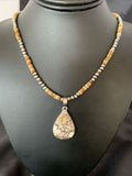 Men's Navajo Wild Horse Jasper Pendant Necklace | Sterling Silver | Authentic Native American Handmade | 10334