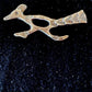 Native Road Runner Navajo Sterling Silver Stamped Old Pawn Pin Brooch | Authentic Native American Handmade | 4104