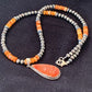 Navajo Pearls Sterling Silver Necklace | Spiny Oyster Cluster Naja Pendant | 599