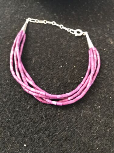 Navajo Purple Stabilized Sugilite Heishi Bracelet | Sterling Silver | 7" | 13597