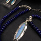 Native American Lapis Opal Pendant Necklace & Earring Set | Sterling Silver | 21" | Navajo Handmade