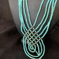 Santo Domingo Turquoise Heishi 5-Strand Necklace | Sterling Silver & Gold-Filled | 12073