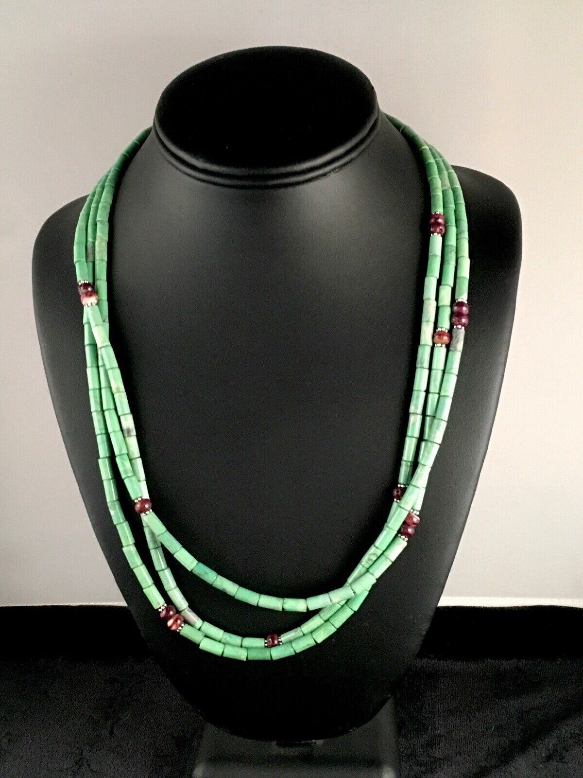 Navajo Spiny Oyster & Turquoise Bead Necklace | Sterling Silver | 21" | Authentic Native American Handmade | 8720