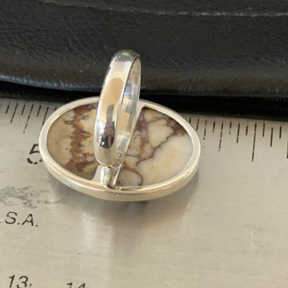 Navajo Wild Horse Turquoise Ring | Sterling Silver | Sz 7.5 | Authentic Native American Handmade | 10491
