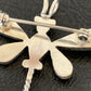 Zuni Turquoise Pink Mother of Pearl Inlay Dragonfly Necklace Pin Pendant | Sterling Silver | 12325