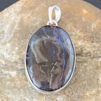 Navajo Pearls Purple Sugilite Pendant | Sterling Silver | 1.50" | Authentic Native American Handmade | 10930