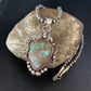 Men's Navajo Green Royston Turquoise Pendant Necklace | Sterling Silver | Authentic Native American Handmade | 13662
