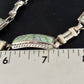 Navajo White Opal Inlay Link Bracelet | Sterling Silver | 8" | Authentic Native American Handmade | 14259
