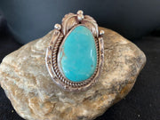 Native American Men's Navajo Blue Royston Turquoise Ring | Sterling Silver | Sz 9 | 674