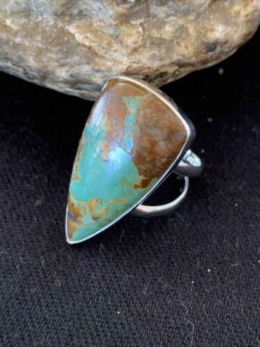 Native American Women's Navajo Arizona Turquoise Ring | Sterling Silver | Sz 9 | 00725 - Masha USA