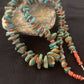 Navajo Green Turquoise & Spiny Oyster  Necklace | Sterling Silver | 26" Graduated | Authentic Native American | 609