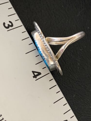 Southwestern Navajo Blue Kingman Turquoise Ring | Sterling Silver | Sz 7 | 12206
