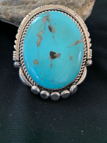 Southwestern Bolo Tie | Navajo Kingman Turquoise | Sterling Silver | Handmade by Yazzie | 2995