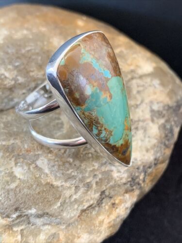 Native American Women's Navajo Arizona Turquoise Ring | Sterling Silver | Sz 9 | 00725 - Masha USA