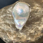 Women's White Baroque Pearl Adjustable Ring | Sterling Silver | Sz 7.5 | 14263