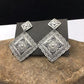Handmade Sterling Silver Stamped Earrings | Navajo | Authentic Native American Jewelry | 2.75" | 01725