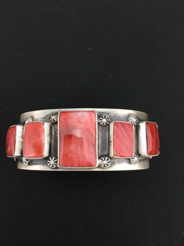 Navajo Spiny Oyster Cuff Bracelet | Sterling Silver | Authentic Native American Handmade | 1314
