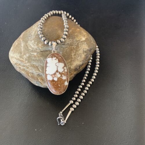Navajo Wild Horse Turquoise Necklace Pendant | Sterling Silver | Authentic Native American Handmade | 12732