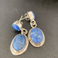 Navajo Denim Lapis Dangle Earrings | Sterling Silver | 1.1" | Authentic Native American Handmade | 1700