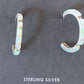 Native American Navajo Hoop Earrings Set | Sterling Silver White Opal | 12772