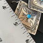 Navajo Blue Turquoise Earrings | Stamped Sterling Silver | Authentic Native American Handmade | 12912