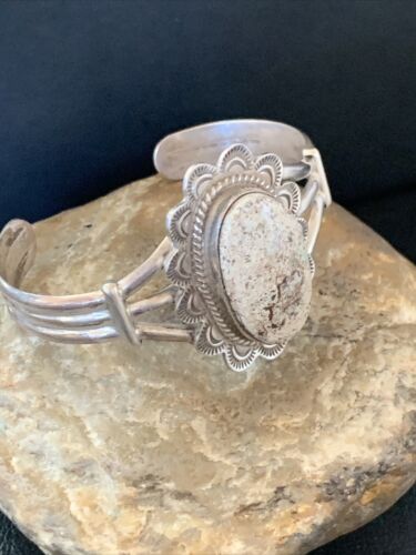 High Grade Dry Creek Turquoise Cuff Bracelet | Navajo Sterling Silver | Authentic Native American Handmade | 11704 - Masha USA
