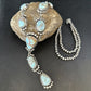 Navajo Golden Hills Turquoise Lariat Necklace | Sterling Silver | Authentic Native American Handmade | 14407