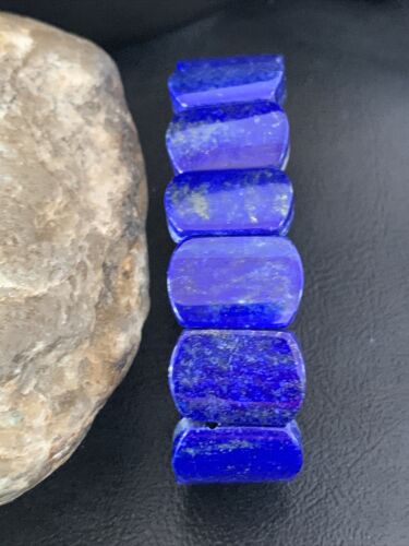 Native American Lapis Bead Bracelet | Stretch | 7.5" Adjustable | 10644