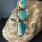 Navajo Blue Kingman Turquoise Multi-Stone Ring | Authentic Native American Sterling Silver | Sz 11 | 14497