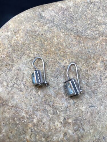 Navajo Blue Topaz Earrings | Sterling Silver | Authentic Native American Handmade | 8989