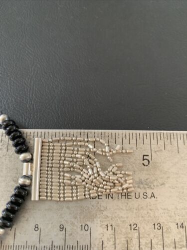 Women's Black Onyx Sterling Silver Pendant Necklace | Southwestern Jewelry | 18" | 02148