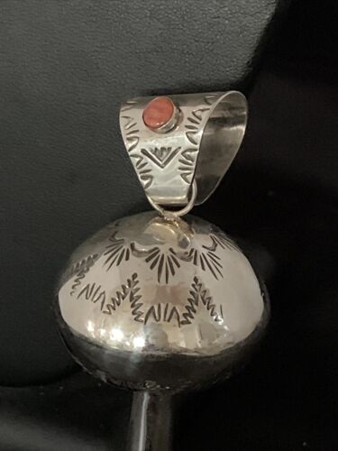 Southwestern Sterling Silver Spiny Naja Pendant Necklace | 4" | Authentic Native American Handmade | 10456