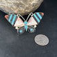 Zuni Butterfly Inlay Ring | Coral Turquoise Onyx Mother of Pearl | Sz 7 | Sterling Silver | 14437