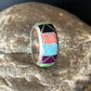 Multi-Color Blue Turquoise Gaspeite Inlay Ring | Sterling Silver | Sz 9 | 14501