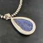 Men's Navajo Pearls Necklace with Faceted Lapis Pendant | Sterling Silver | Authentic Native American Handmade | 14468