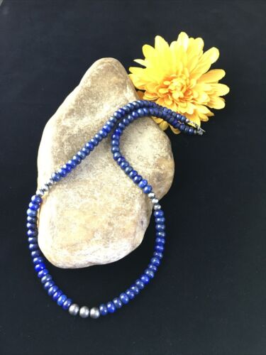 Native American Lapis Lazuli Strand Necklace | Sterling Silver | Men's 22" | 1739