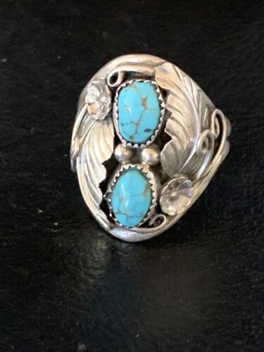 Navajo Kingman Turquoise Multi-Stone Ring | Authentic Native American Sterling Silver | Sz 10.5 | 14170