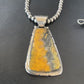 Men's Navajo Pearls Necklace with Bumblebee Jasper Pendant | Sterling Silver | Native American Handmade | 10554