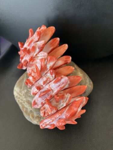 Native American Sterling Silver Red Spiny Oyster Turquoise Bracelet | Stretch | Handmade | 11831 - Masha USA