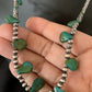 Navajo Green Turquoise Necklace | Sterling Silver | 19" | Authentic Native American Handmade | 12917