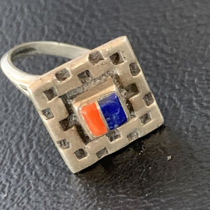 Native American Women's Navajo Blue Lapis Spiny Inlay Ring | Sz 6.5 | 13166 - Masha USA
