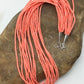 Native American Pink Coral Navajo Necklace | Sterling Silver | 10 Strand | 4388