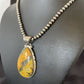 Men's Navajo Pearls Necklace with Bumblebee Jasper Pendant | Sterling Silver | Native American Handmade | 10548