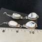 Navajo White Buffalo Turquoise Dangle Earrings | Sterling Silver | 2.5" | Authentic Native American Handmade | 14801