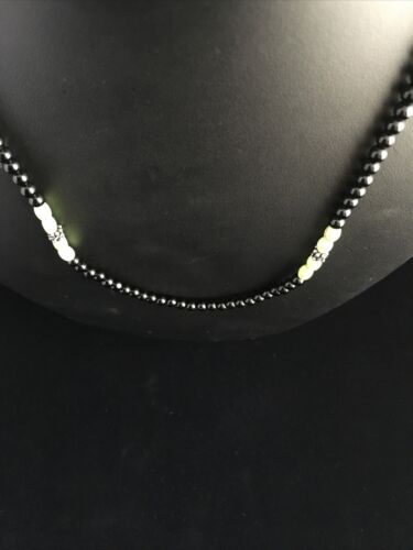 Native American Design Black Onyx Men's Necklace | Sterling Silver | 18" | 10014