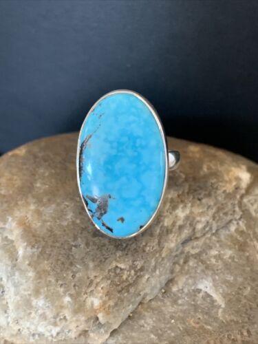 Navajo Blue Kingman Turquoise Ring | Sterling Silver | Sz 5 | Authentic Native American Handmade | 10488