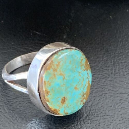 Navajo Men's Classic Blue Turquoise #8 Ring | Sterling Silver | Sz 9 | 1828