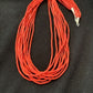 Navajo Red Stabilized Coral Heishi Necklace | 10 Strand Sterling Silver | 20" | 760